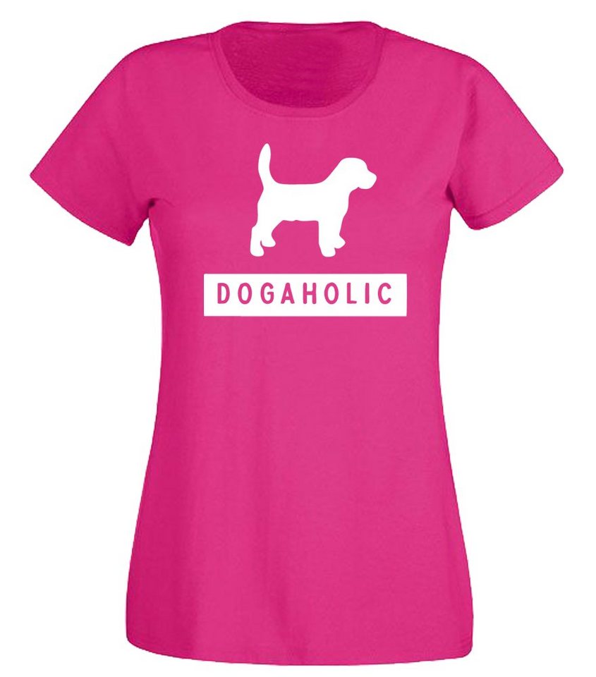 G-graphics T-Shirt Damen T-Shirt - Dogaholic mit trendigem Frontprint, Slim-fit, Aufdruck auf der Vorderseite, Spruch/Sprüche/Print/Motiv, für jung & alt von G-graphics