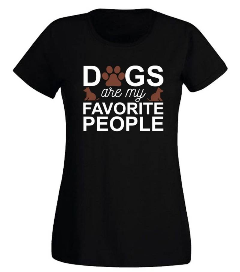 G-graphics T-Shirt Dogs are my favorite people Slim-fit Damen T-Shirt mit einem Print für die echte Hundemamas von G-graphics