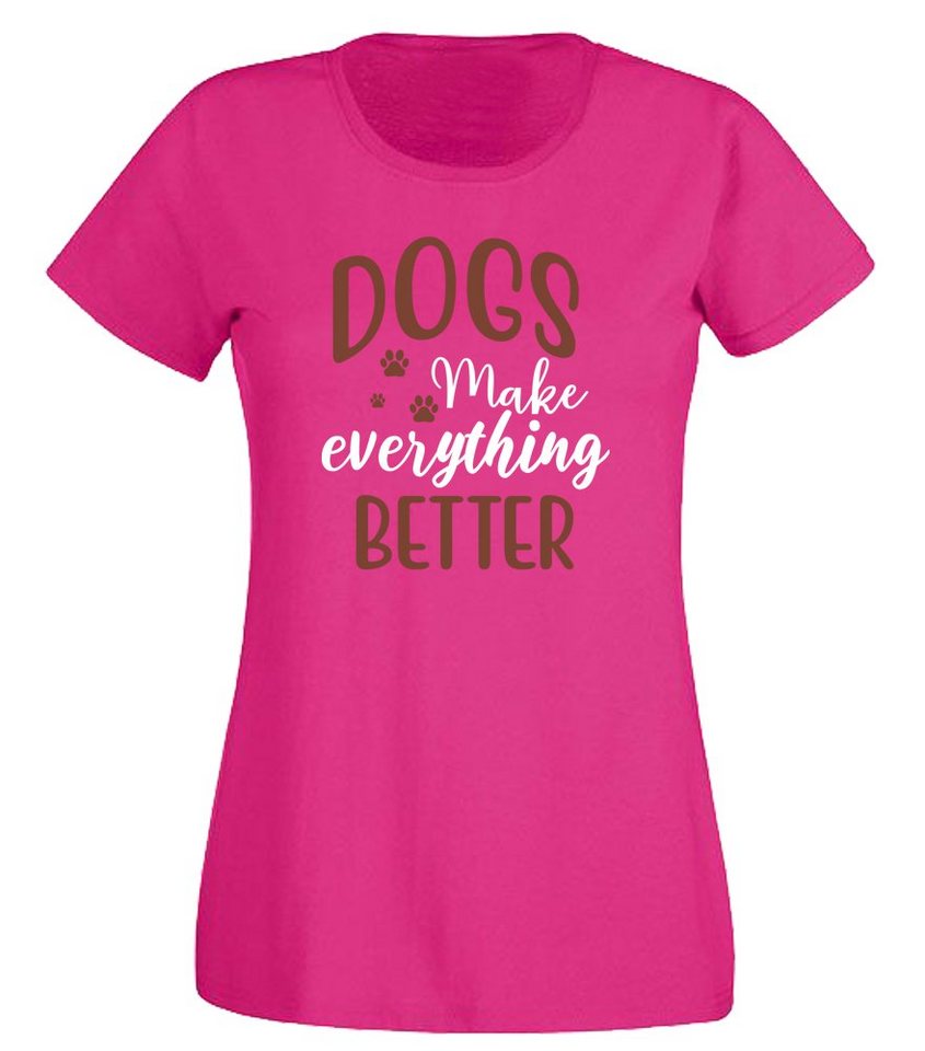 G-graphics T-Shirt Dogs make everything better Slim-fit Damen T-Shirt mit einem Print für die echte Hundemamas G-graphics T-Shirt Dogs make everything better Slim-fit Damen T-Shirt mit einem Print für die echte Hundemamas von G-graphics