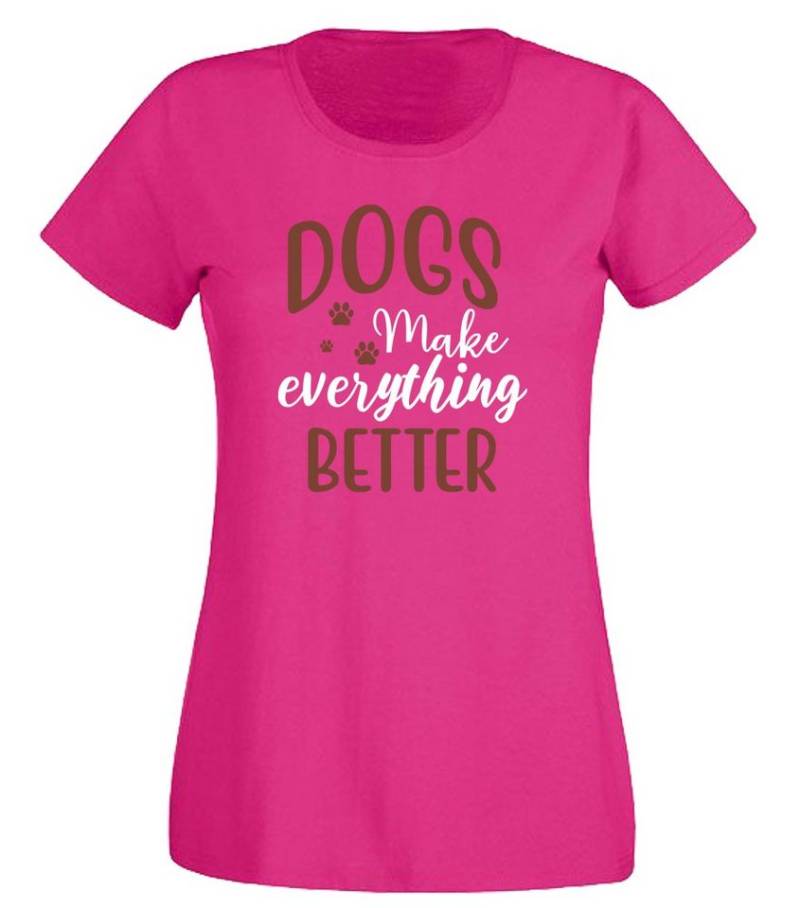 G-graphics T-Shirt Dogs make everything better Slim-fit Damen T-Shirt mit einem Print für die echte Hundemamas G-graphics T-Shirt Dogs make everything better Slim-fit Damen T-Shirt mit einem Print für die echte Hundemamas von G-graphics