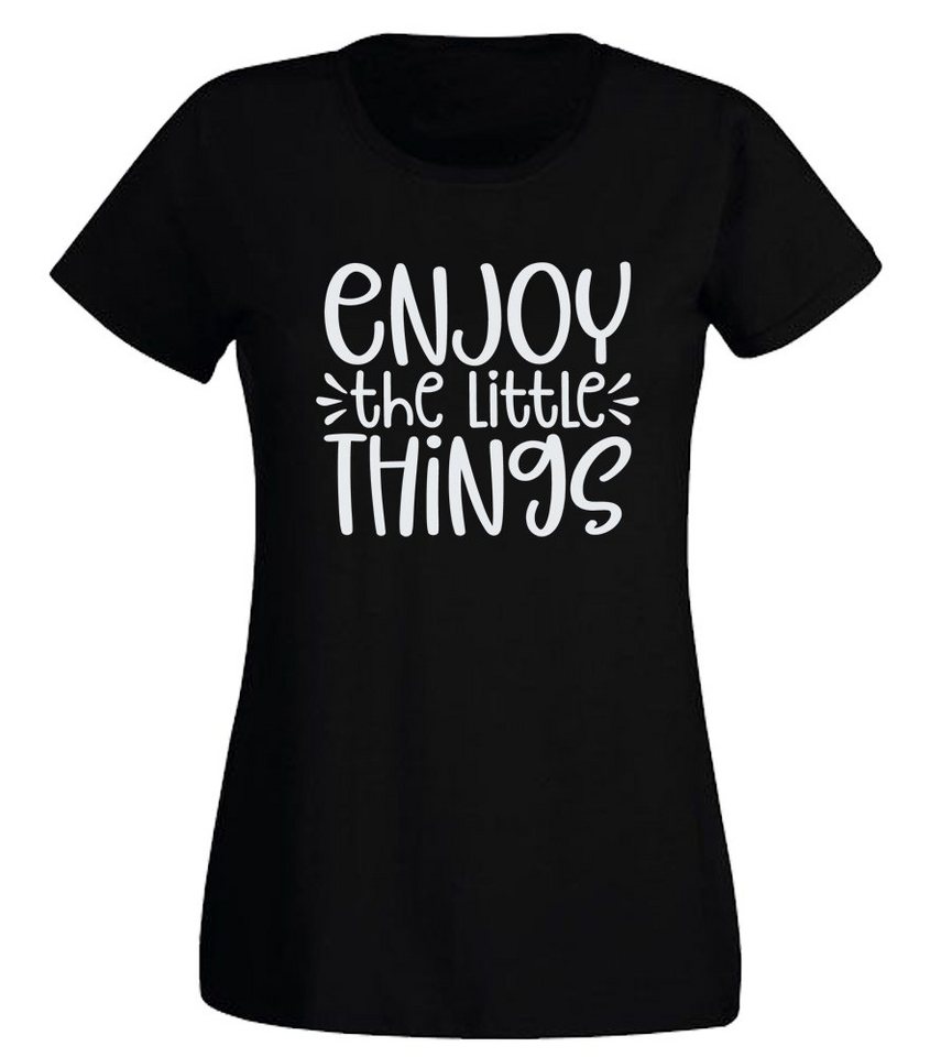 G-graphics T-Shirt Enjoy the little things Slim-fit- Damen T-Shirt mit Statement / Spruch als Frontprint von G-graphics