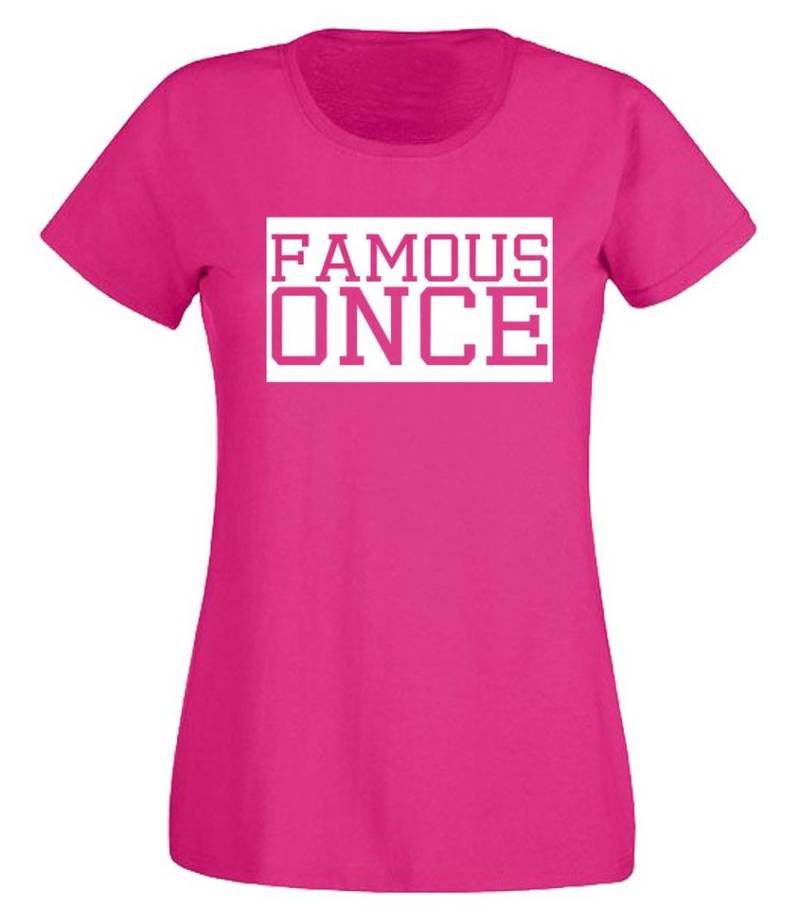 G-graphics T-Shirt Famous once Slim-fit- Damen T-Shirt mit Statement / Spruch als Frontprint G-graphics T-Shirt Famous once Slim-fit- Damen T-Shirt mit Statement / Spruch als Frontprint von G-graphics