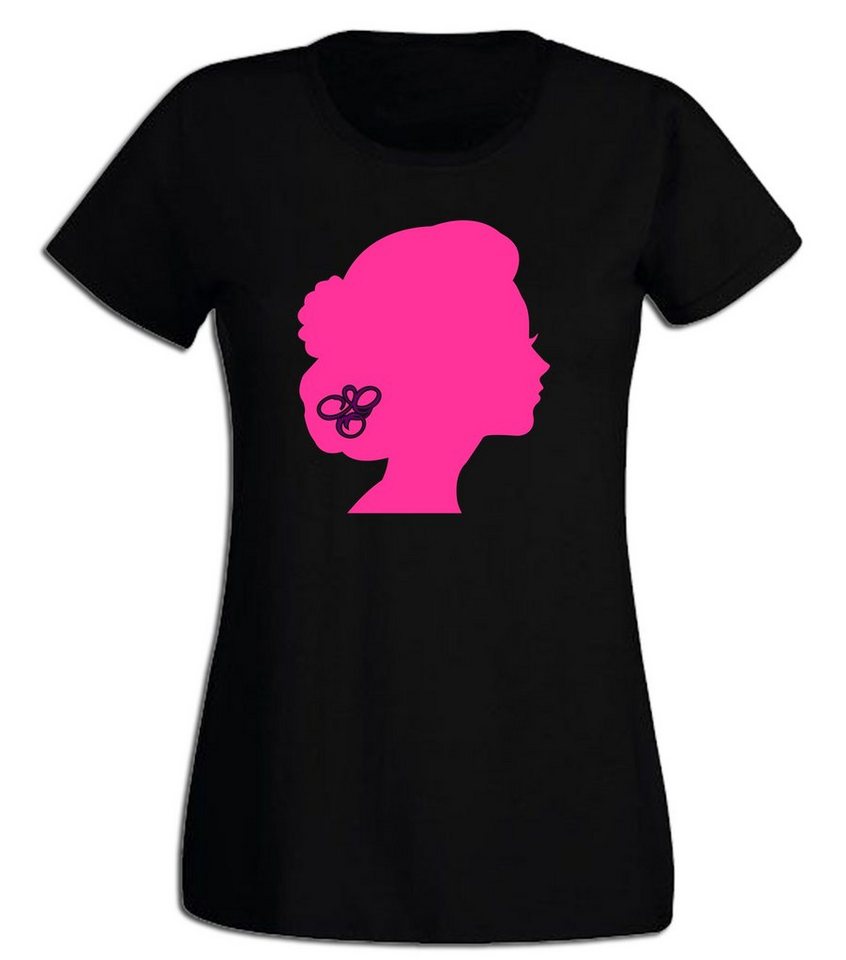 G-graphics T-Shirt Damen T-Shirt - Frauenkopf Pink-Purple-Collection, Slim-fit-Shirt, mit Frontprint G-graphics T-Shirt Damen T-Shirt - Frauenkopf Pink-Purple-Collection, Slim-fit-Shirt, mit Frontprint von G-graphics