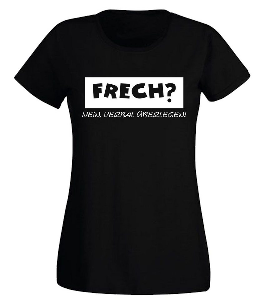 G-graphics T-Shirt Damen T-Shirt - Frech? Nein, verbal überlegen! mit trendigem Frontprint, Aufdruck auf der Vorderseite, Spruch/Sprüche/Print/Motiv, für jung & alt, Slim-fit von G-graphics