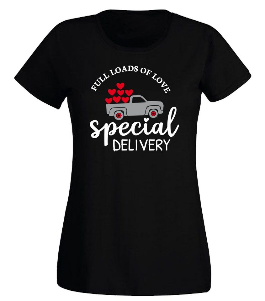 G-graphics T-Shirt Damen T-Shirt - Full loads of love – Special Delivery mit trendigem Frontprint, Slim-fit, Aufdruck auf der Vorderseite, Spruch/Sprüche/Print/Motiv, für jung & alt von G-graphics