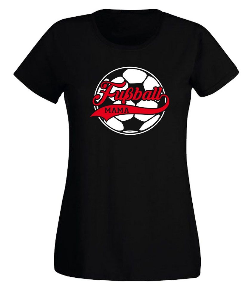 G-graphics T-Shirt Damen T-Shirt - Fußball Mama mit trendigem Frontprint, Slim-fit, Aufdruck auf der Vorderseite, Spruch/Sprüche/Print/Motiv, für jung & alt von G-graphics