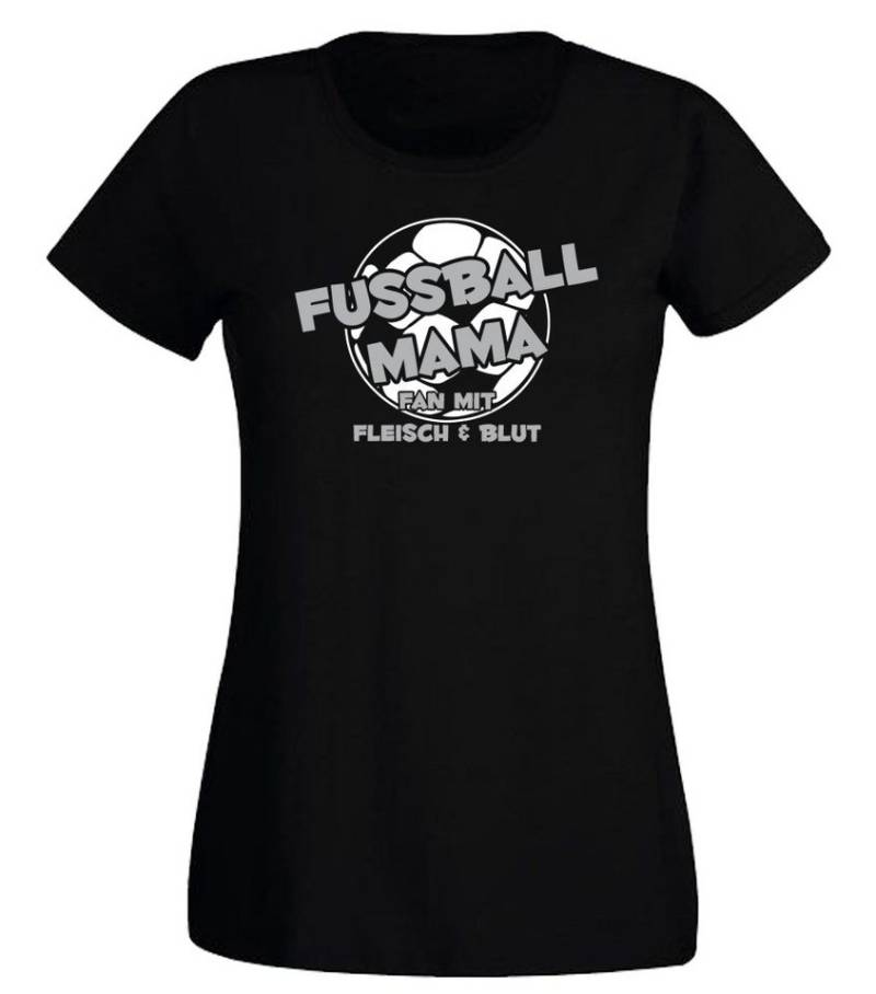 G-graphics T-Shirt Fussballmama - Fan mit Fleisch & Blut Slim-fit- Damen T-Shirt mit einem Print für die echte Fußballmama von G-graphics