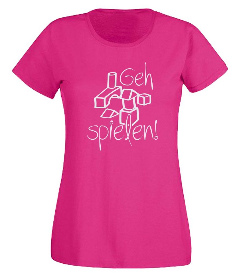 G-graphics T-Shirt Damen T-Shirt - Geh spielen! mit trendigem Frontprint, Aufdruck auf der Vorderseite, Spruch/Sprüche/Print/Motiv, für jung & alt, Slim-fit von G-graphics