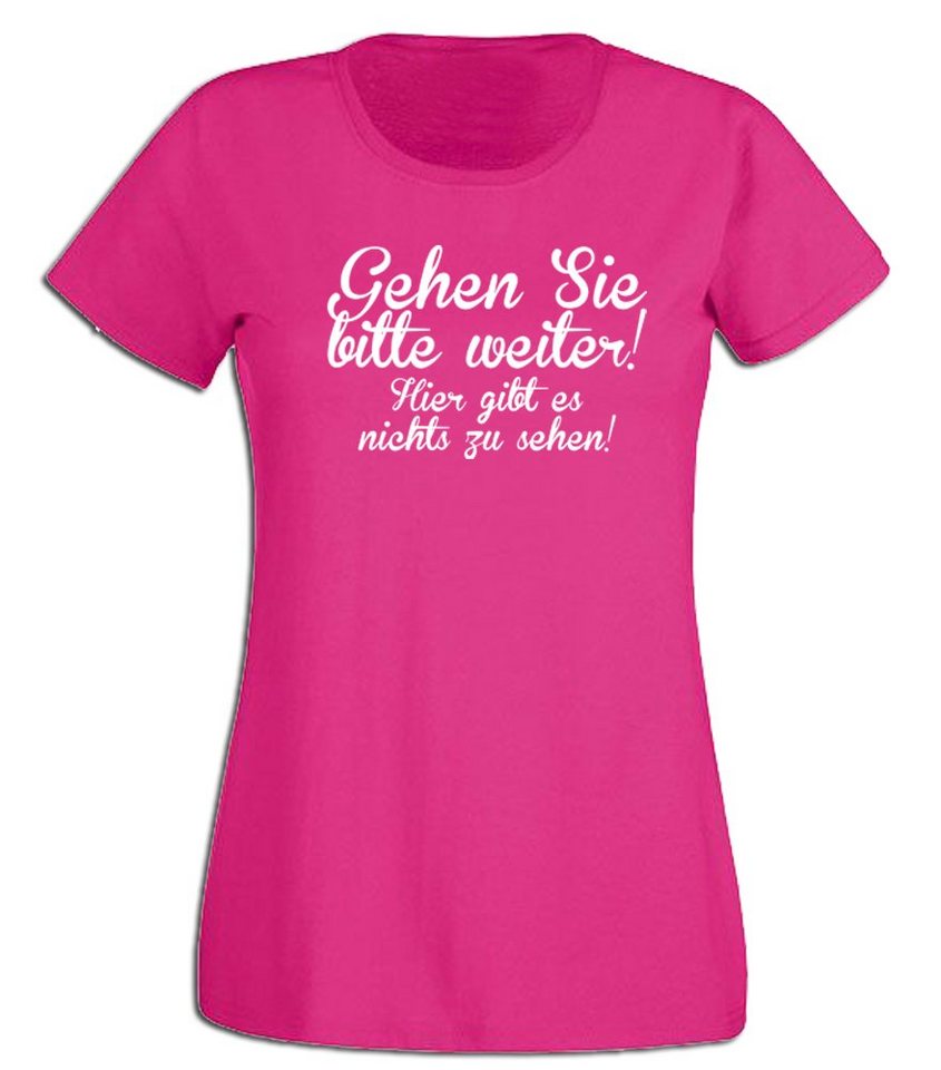 G-graphics T-Shirt Damen T-Shirt - Gehen Sie bitte weiter! Hier gibt es nichts zu sehen! mit trendigem Frontprint, Slim-fit, Aufdruck auf der Vorderseite, Spruch/Sprüche/Print/Motiv, für jung & alt von G-graphics