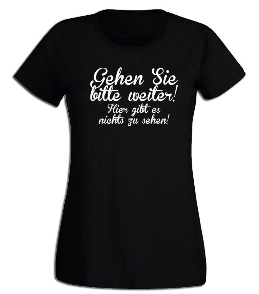 G-graphics T-Shirt Gehen Sie bitte weiter! Hier gibt es nichts zu sehen! Slim-fit- Damen T-Shirt mit Statement / Spruch als Frontprint von G-graphics