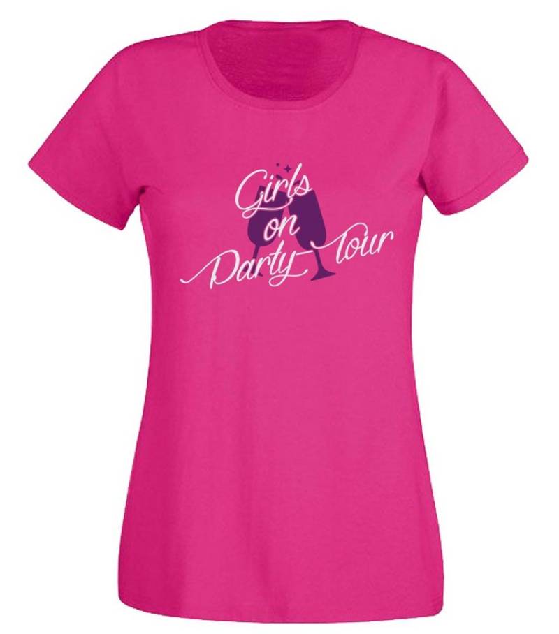 G-graphics T-Shirt Girls on Party Tour Slim-fit Damen T-Shirt- perfekt für den nächsten Partyabend von G-graphics