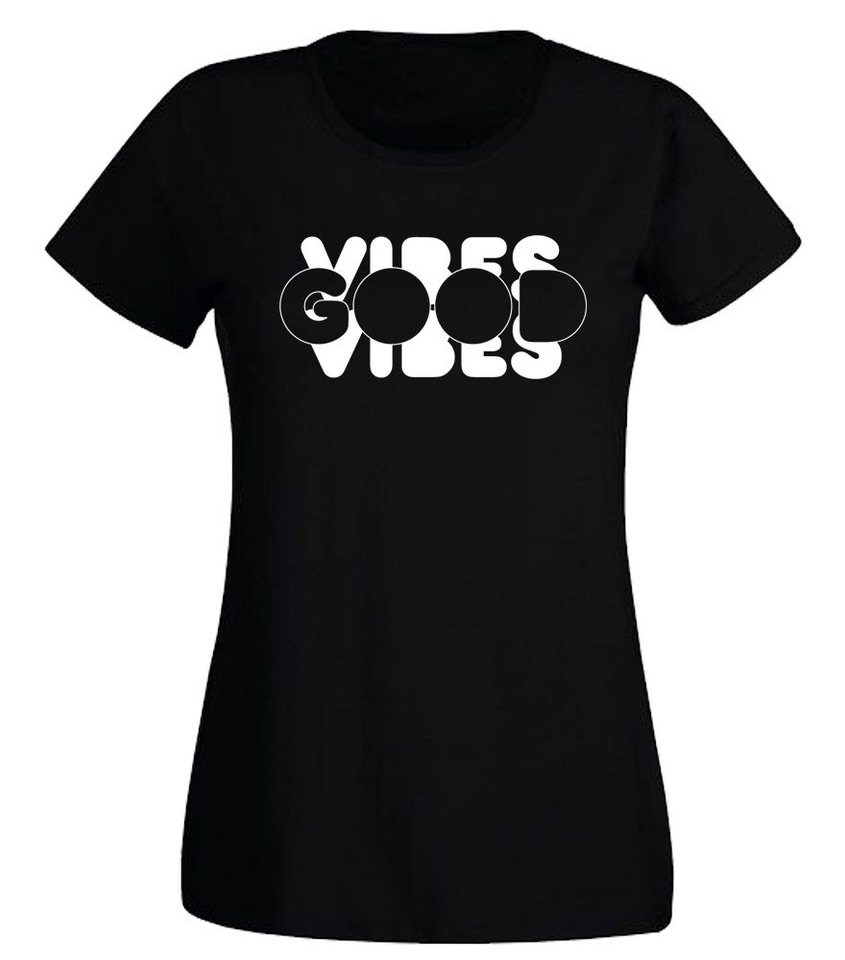 G-graphics T-Shirt Damen T-Shirt - Good Vibes Slim-fit, mit trendigem Frontprint, Aufdruck auf der Vorderseite, Spruch/Sprüche/Print/Motiv, für jung & alt von G-graphics