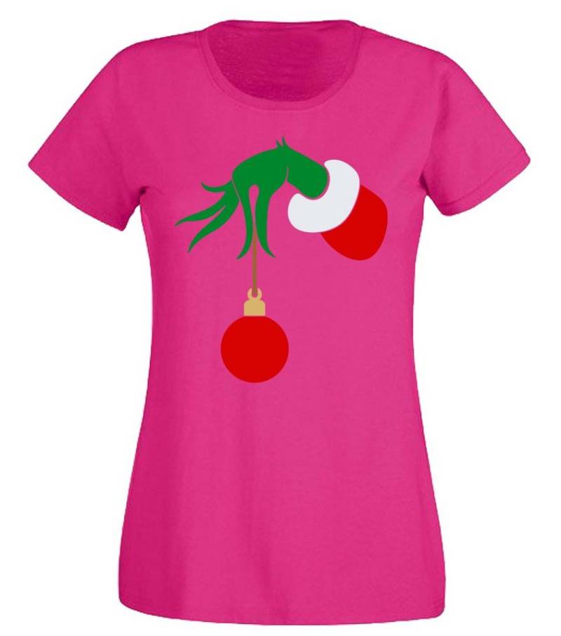 G-graphics T-Shirt "Hand des Weihnachtsmuffels" Slim-fit Damen T-Shirt mit Weihnachtsmotiv von G-graphics