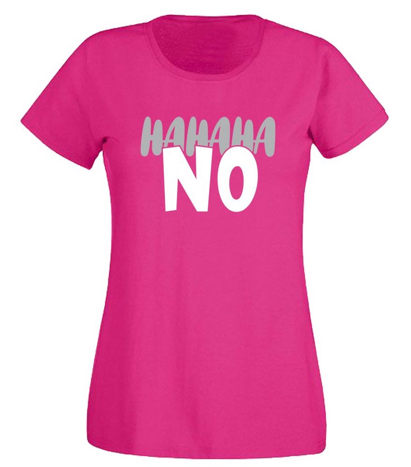 G-graphics T-Shirt Damen T-Shirt - Hahaha NO mit trendigem Frontprint, Aufdruck auf der Vorderseite, Spruch/Sprüche/Print/Motiv, für jung & alt, Slim-fit von G-graphics