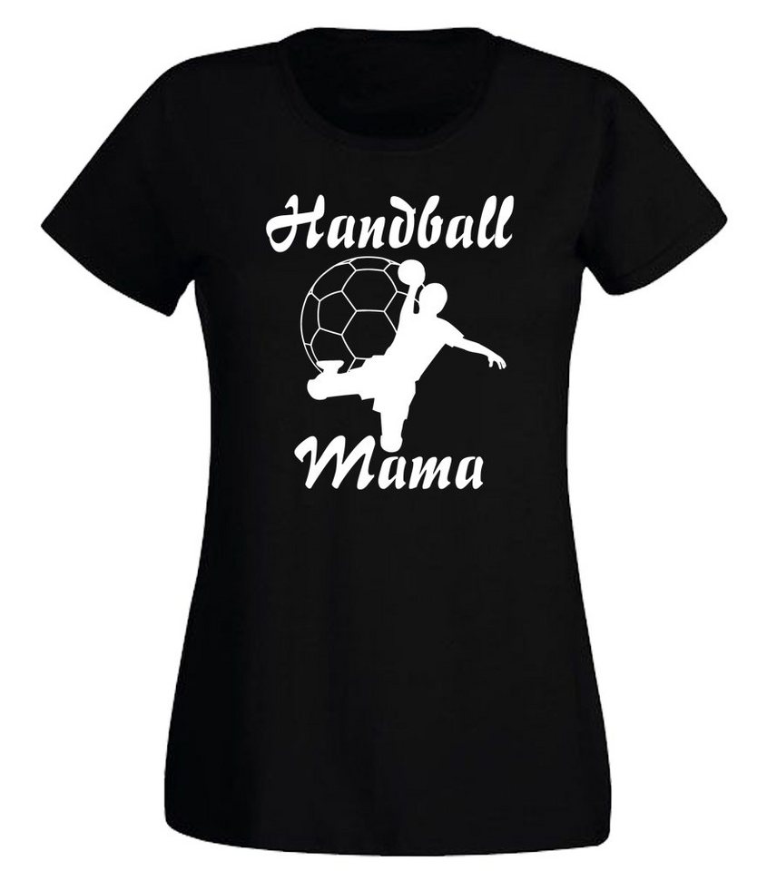 G-graphics T-Shirt Damen T-Shirt - Handball-Mama mit trendigem Frontprint, Slim-fit, Aufdruck auf der Vorderseite, Spruch/Sprüche/Print/Motiv, für jung & alt von G-graphics