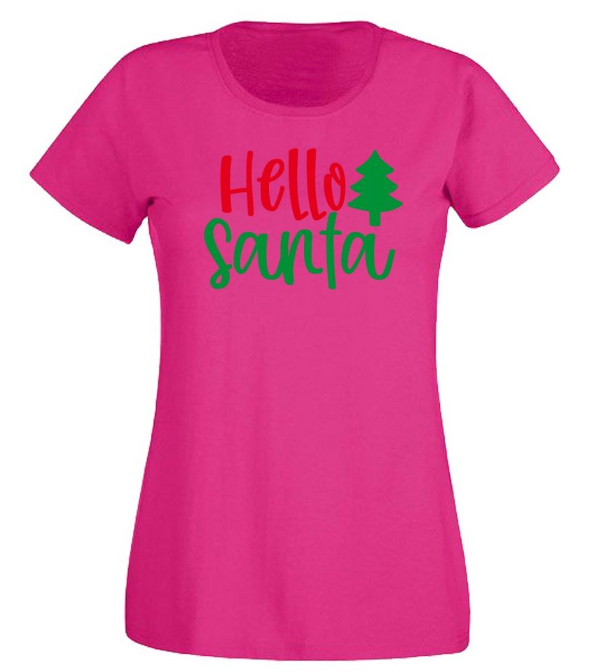 G-graphics T-Shirt Hello Santa Slim-fit- Damen T-Shirt mit Weihnachtsmotiv von G-graphics