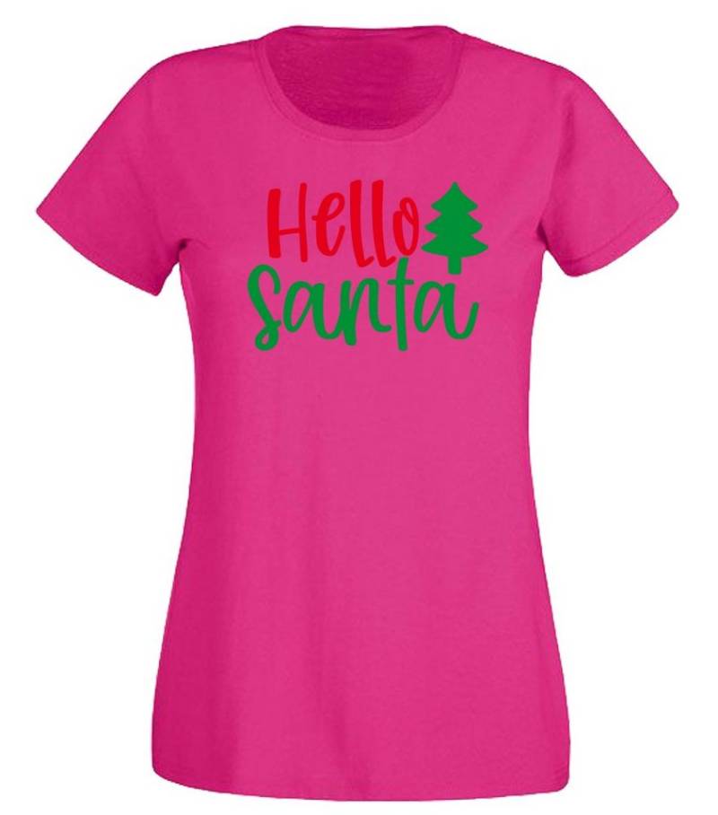 G-graphics T-Shirt Hello Santa Slim-fit- Damen T-Shirt mit Weihnachtsmotiv von G-graphics