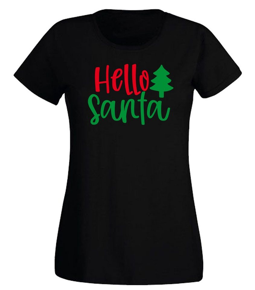 G-graphics T-Shirt Hello Santa Slim-fit- Damen T-Shirt mit Weihnachtsmotiv von G-graphics