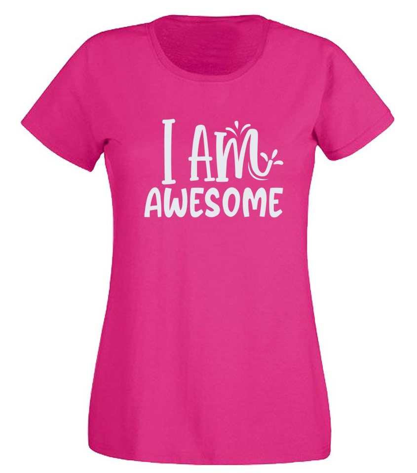 G-graphics T-Shirt Damen T-Shirt - I am awesome mit trendigem Frontprint, Aufdruck auf der Vorderseite, Spruch/Sprüche/Print/Motiv, für jung & alt, Slim-fit von G-graphics