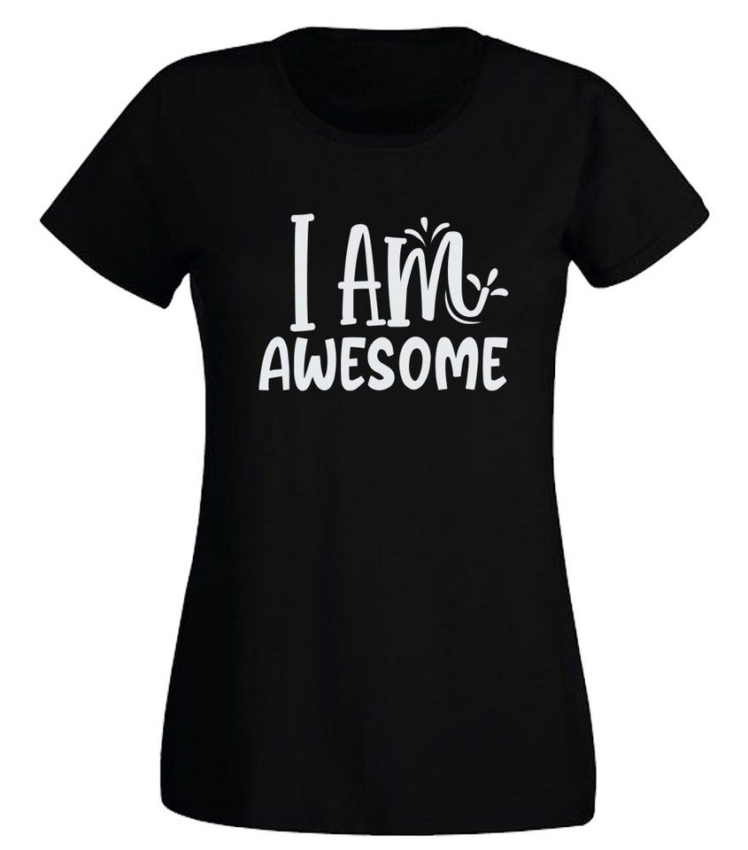 G-graphics T-Shirt I am awesome Slim-fit- Damen T-Shirt mit Statement / Spruch als Frontprint von G-graphics
