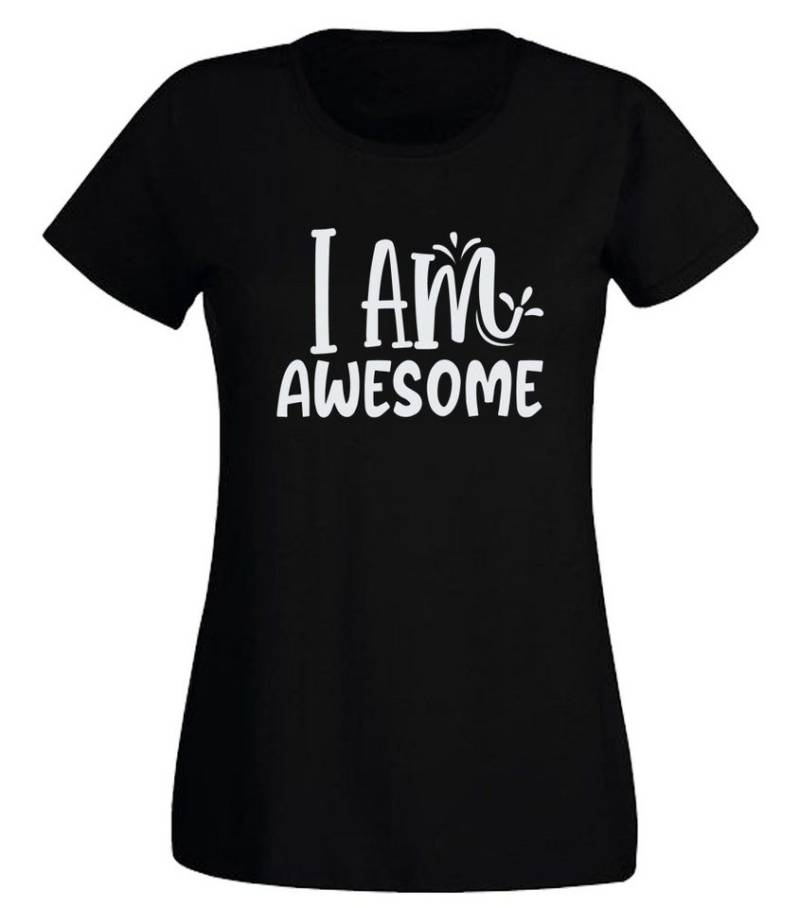 G-graphics T-Shirt I am awesome Slim-fit- Damen T-Shirt mit Statement / Spruch als Frontprint von G-graphics