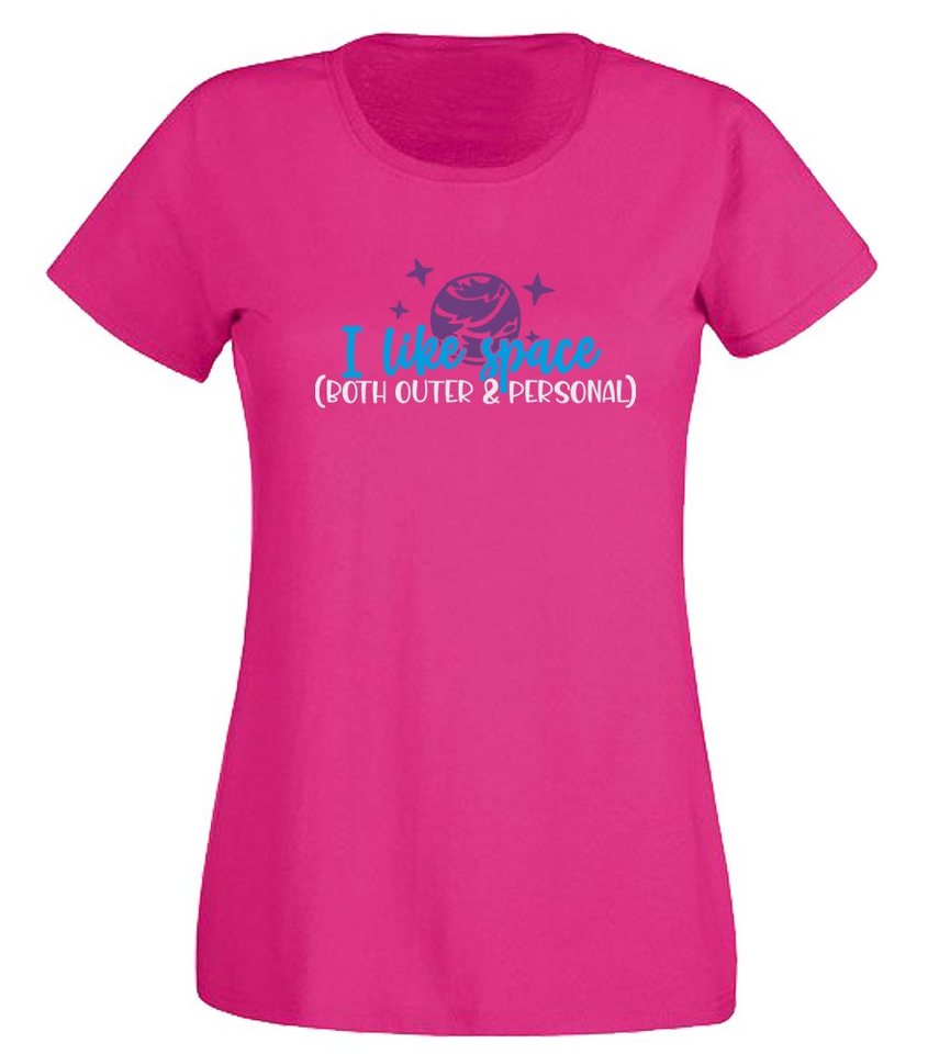 G-graphics T-Shirt I like my space (both outer and personal) Slim-fit- Damen T-Shirt mit Statement / Spruch als Frontprint von G-graphics
