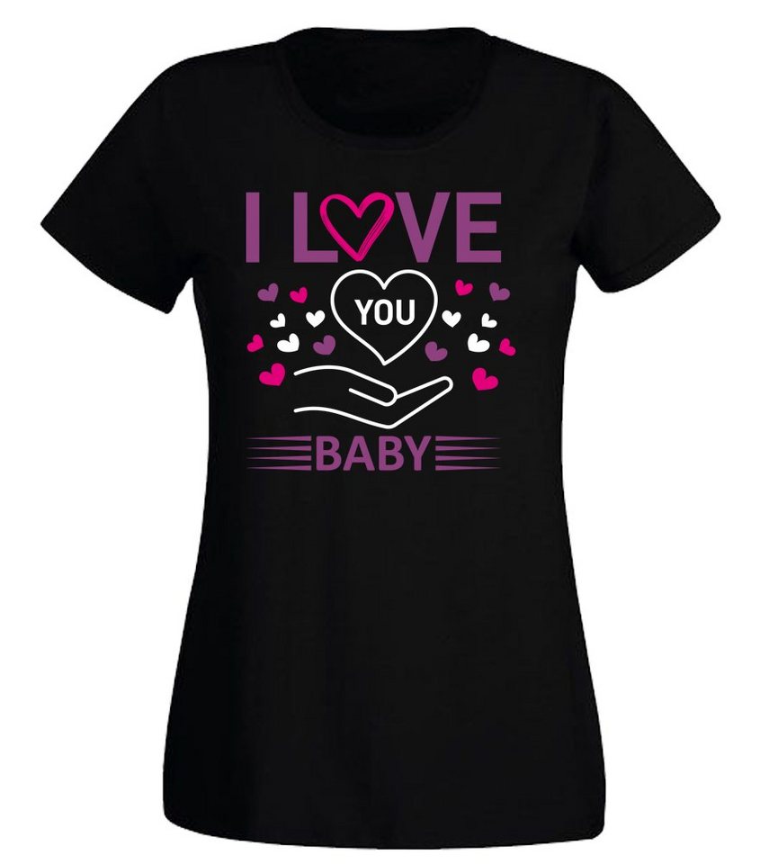 G-graphics T-Shirt I love you Baby Slim-fit- Damen T-Shirt mit Frontprint zum Valentinstag von G-graphics