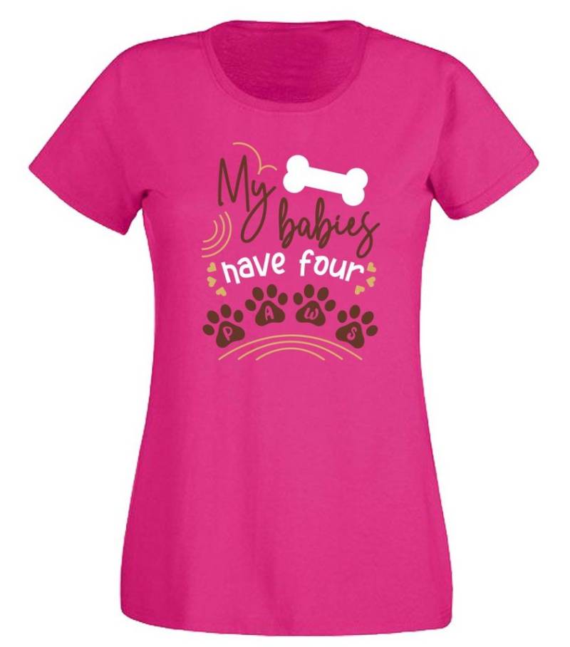 G-graphics T-Shirt My Babies have four paws Slim-fit Damen T-Shirt mit einem Print für die echte Hundemamas von G-graphics