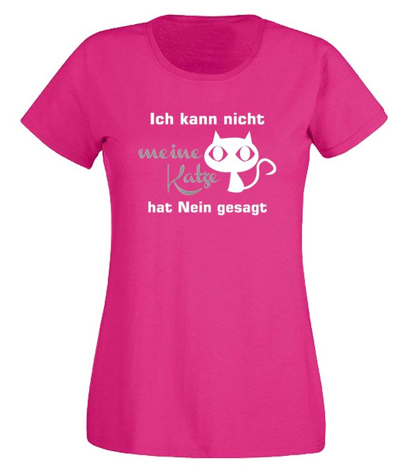 G-graphics T-Shirt Ich kann nicht, meine Katze hat Nein gesagt Slim-fit Damen T-Shirt mit einem Print für die echte Katzenmamas von G-graphics