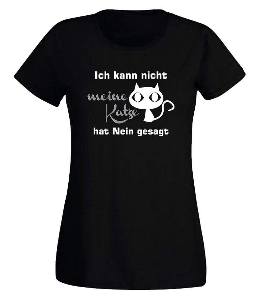 G-graphics T-Shirt Ich kann nicht, meine Katze hat Nein gesagt Slim-fit Damen T-Shirt mit einem Print für die echte Katzenmamas von G-graphics