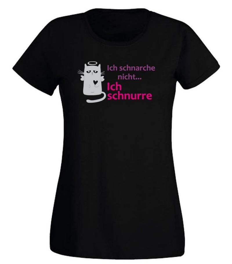 G-graphics T-Shirt Ich schnarche nicht, ich schnurre Slim-fit Damen T-Shirt mit Statement / Spruch als Frontprint von G-graphics