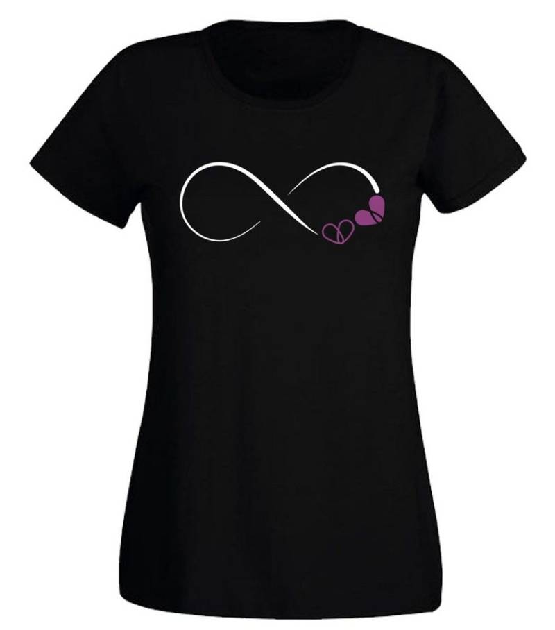 G-graphics T-Shirt Infinity Hearts Slim-fit Damen T-Shirt mit Frontprint zum Valentinstag von G-graphics