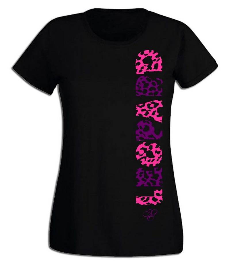G-graphics T-Shirt Leopard Slim-fit Damen T-Shirt aus unserer Pink-Purple-Collection von G-graphics
