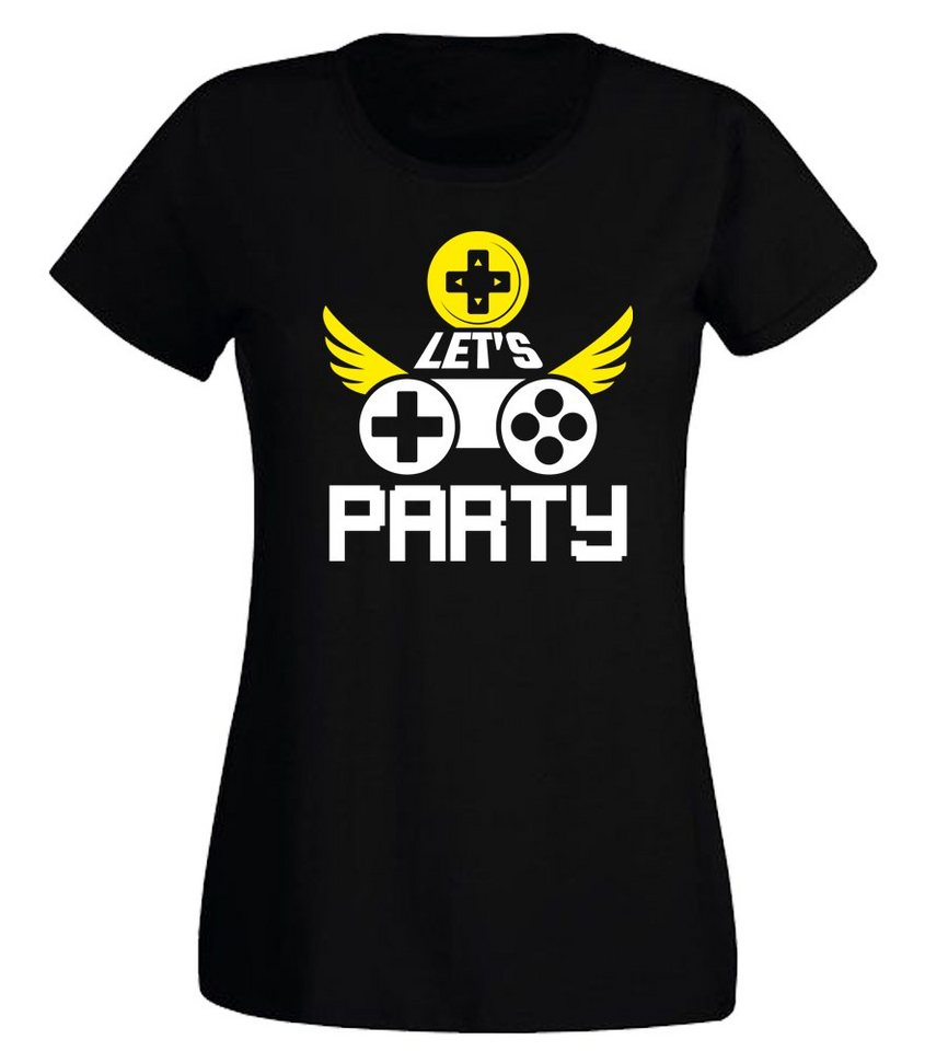G-graphics T-Shirt Damen T-Shirt - Let´s Party – Gaming Slim-fit, mit trendigem Frontprint, Aufdruck auf der Vorderseite, Spruch/Sprüche/Print/Motiv, für jung & alt von G-graphics