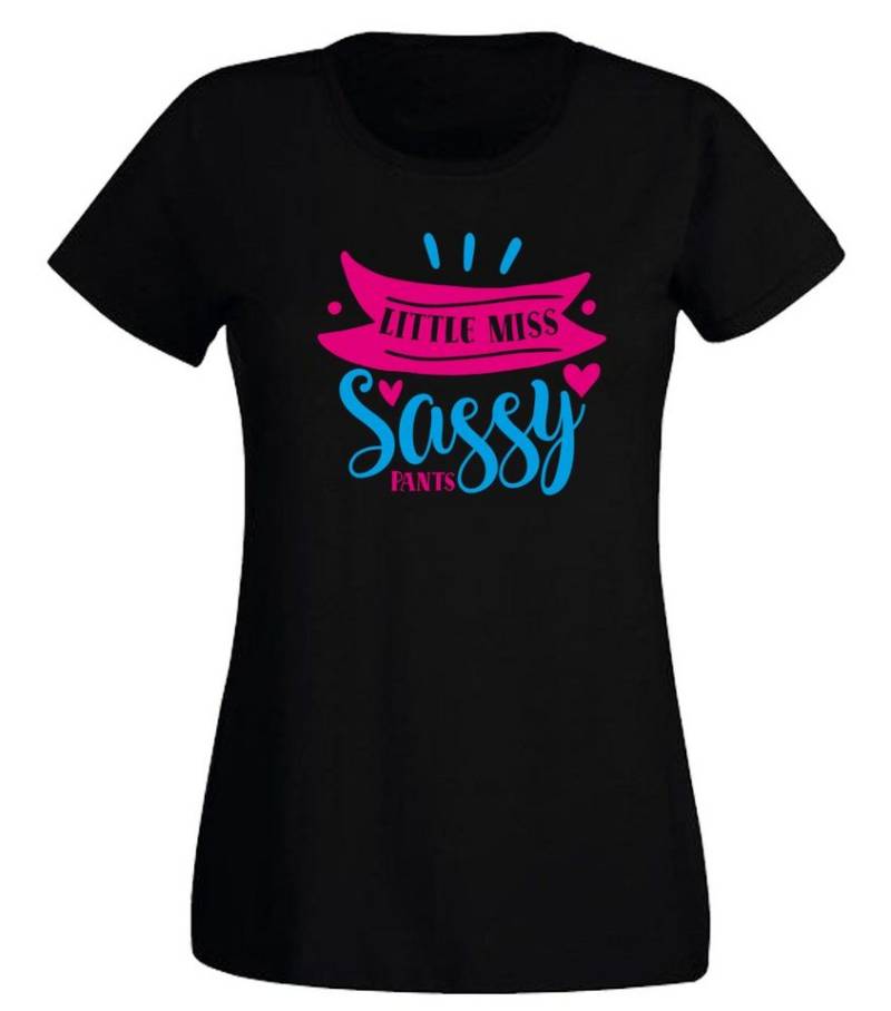 G-graphics T-Shirt Damen T-Shirt - Little miss sassy pants Slim-fit, mit trendigem Frontprint, Aufdruck auf der Vorderseite, Spruch/Sprüche/Print/Motiv, für jung & alt von G-graphics