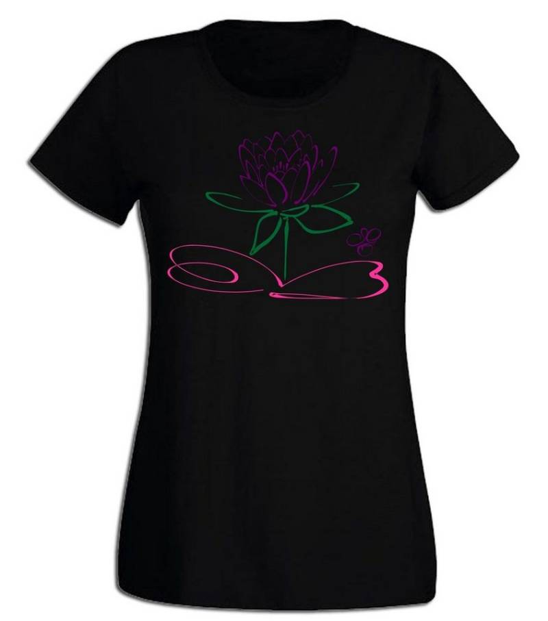 G-graphics T-Shirt Lotusblume Slim-fit Damen T-Shirt aus unserer Pink-Purple-Collection von G-graphics