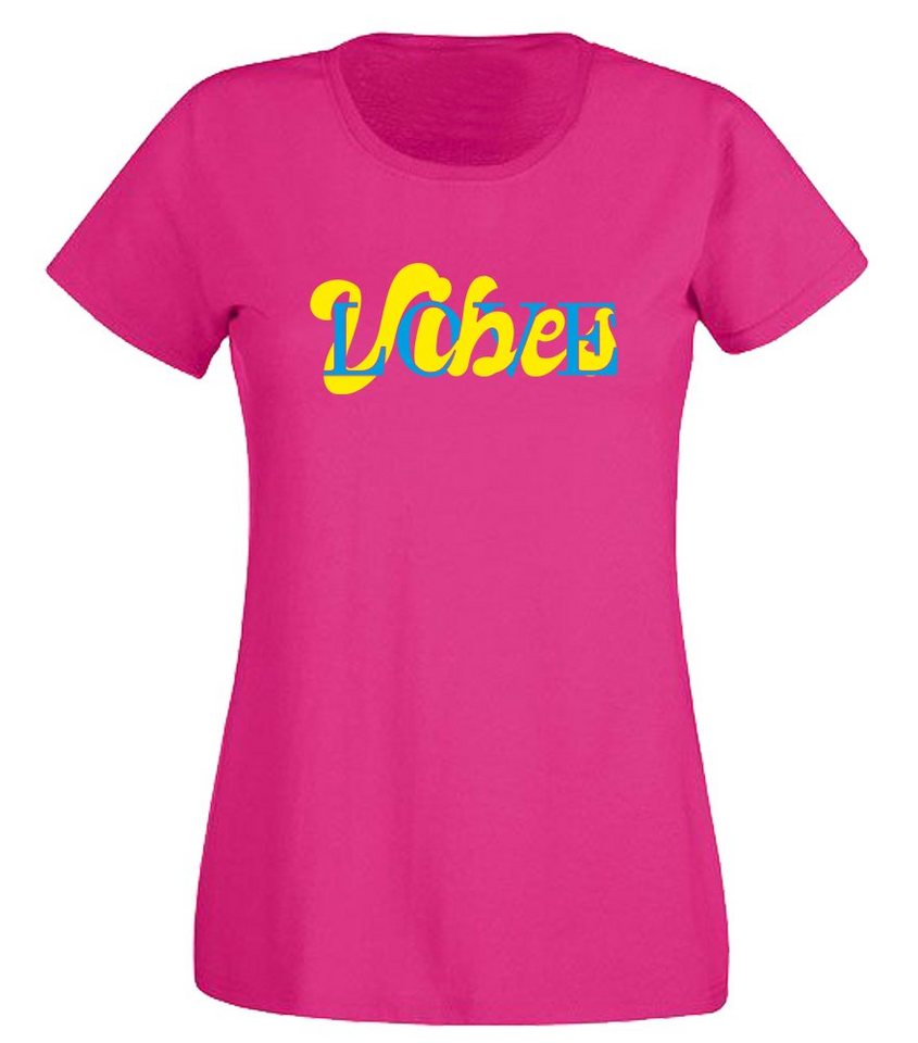 G-graphics T-Shirt Damen T-Shirt - Love Vibes Slim-fit, mit trendigem Frontprint, Aufdruck auf der Vorderseite, Spruch/Sprüche/Print/Motiv, für jung & alt von G-graphics