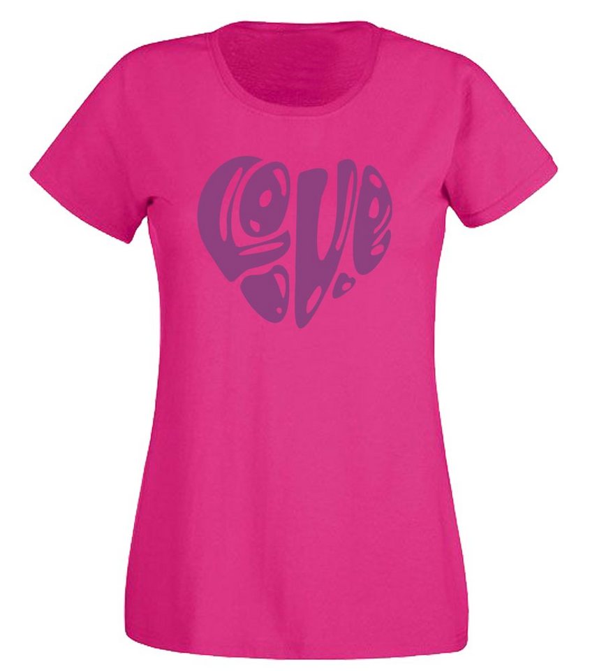 G-graphics T-Shirt Damen T-Shirt - Love Slim-fit, mit trendigem Frontprint, Aufdruck auf der Vorderseite, Spruch/Sprüche/Print/Motiv, für jung & alt von G-graphics