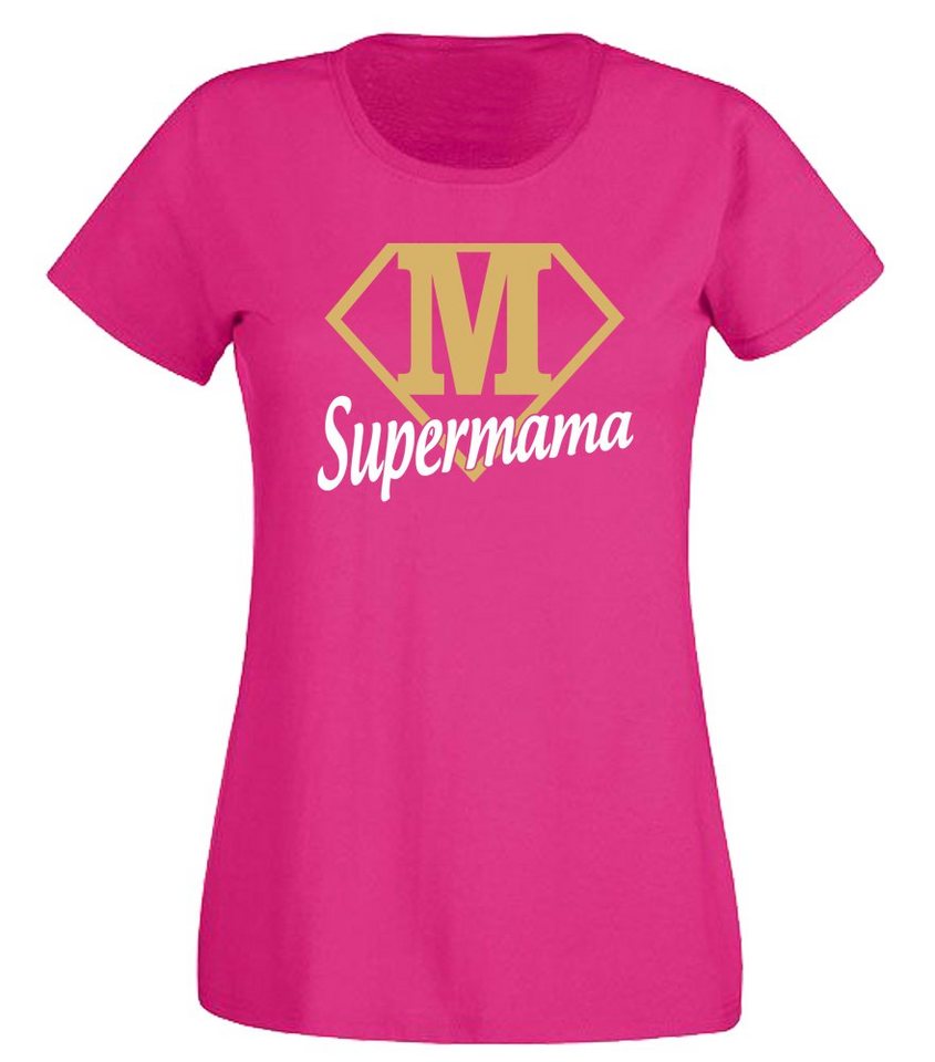 G-graphics T-Shirt Damen T-Shirt - M – Supermama mit trendigem Frontprint, Slim-fit, Aufdruck auf der Vorderseite, Spruch/Sprüche/Print/Motiv, für jung & alt von G-graphics