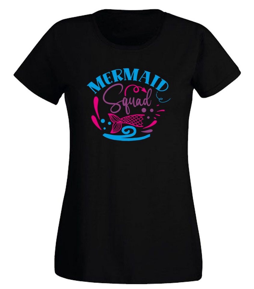 G-graphics T-Shirt Damen T-Shirt - Mermaid Squad Slim-fit, mit trendigem Frontprint, Aufdruck auf der Vorderseite, Spruch/Sprüche/Print/Motiv, perfekt für den nächsten Mädels- & Partyabend, für jung & alt von G-graphics