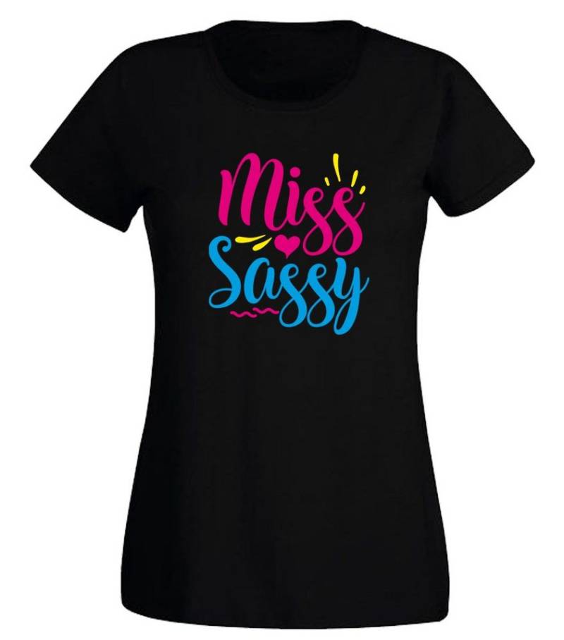 G-graphics T-Shirt Damen T-Shirt - Miss Sassy Slim-fit, mit trendigem Frontprint, Aufdruck auf der Vorderseite, Spruch/Sprüche/Print/Motiv, für jung & alt von G-graphics