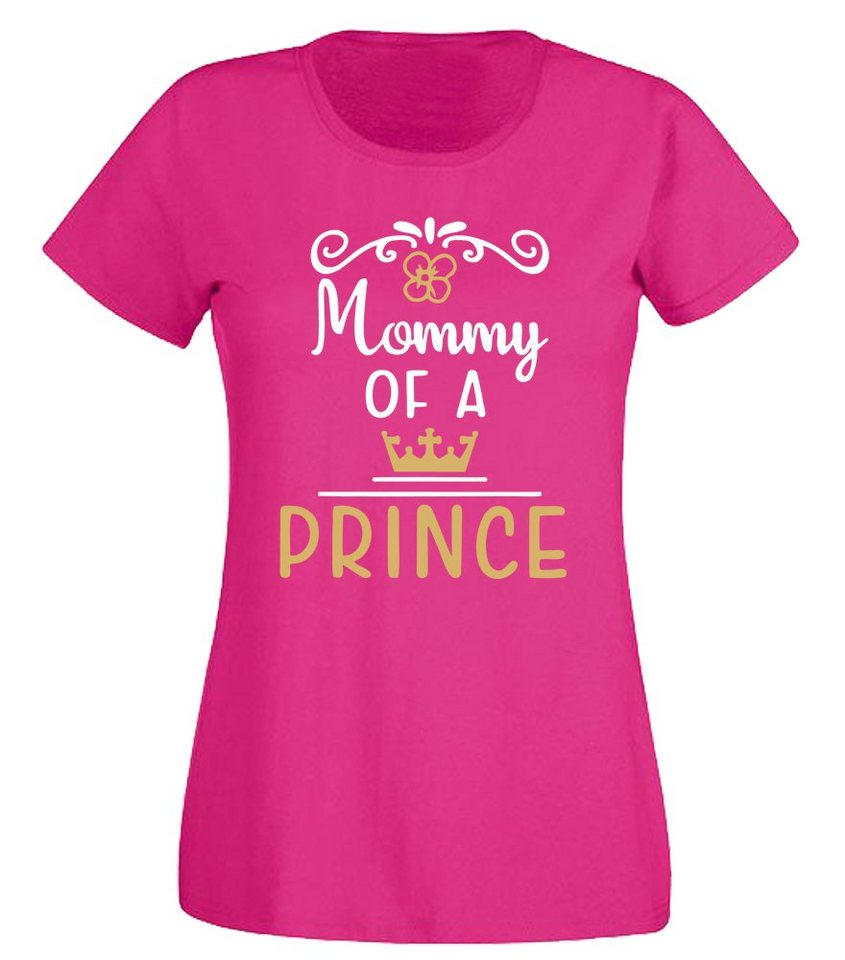 G-graphics T-Shirt Damen T-Shirt - Mommy of a Prince mit trendigem Frontprint, Slim-fit, Aufdruck auf der Vorderseite, Spruch/Sprüche/Print/Motiv, für jung & alt von G-graphics