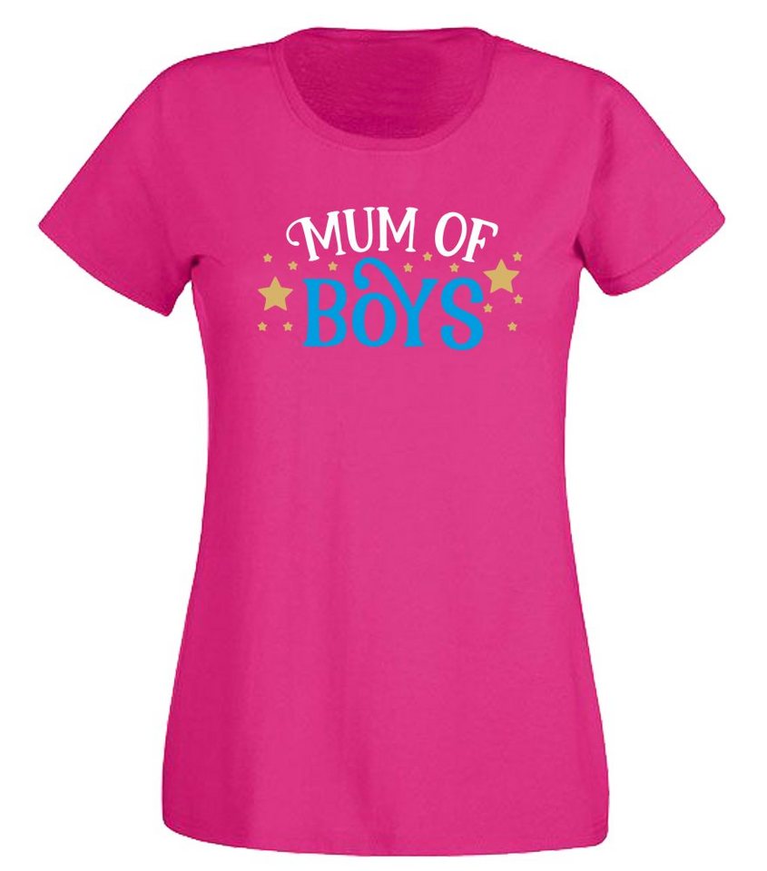 G-graphics T-Shirt Damen T-Shirt - Mum of Boys mit trendigem Frontprint, Slim-fit, Aufdruck auf der Vorderseite, Spruch/Sprüche/Print/Motiv, für jung & alt von G-graphics