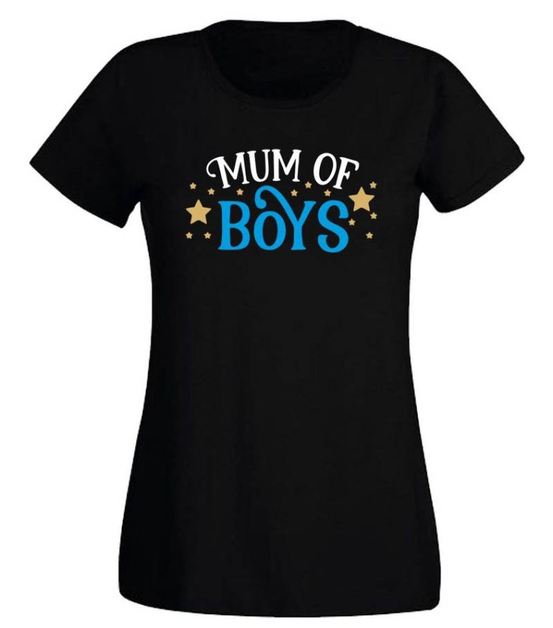 G-graphics T-Shirt Damen T-Shirt - Mum of Boys mit trendigem Frontprint, Slim-fit, Aufdruck auf der Vorderseite, Spruch/Sprüche/Print/Motiv, für jung & alt von G-graphics