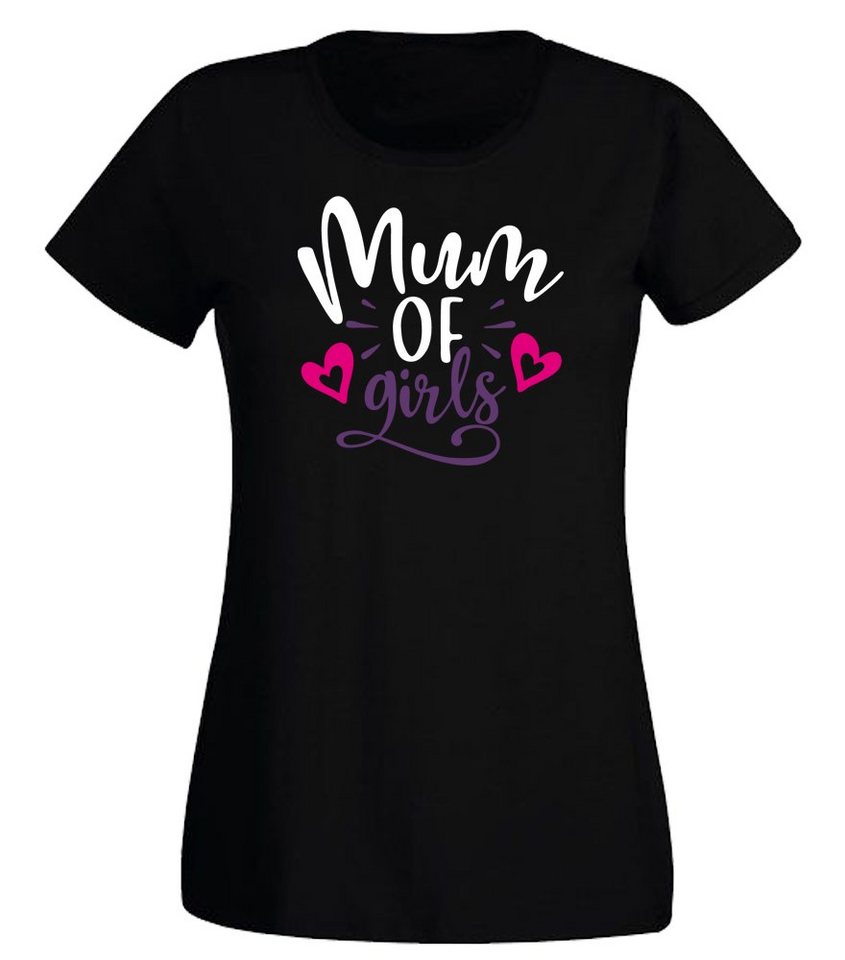 G-graphics T-Shirt Damen T-Shirt - Mum of Girls mit trendigem Frontprint, Slim-fit, Aufdruck auf der Vorderseite, Spruch/Sprüche/Print/Motiv, für jung & alt von G-graphics