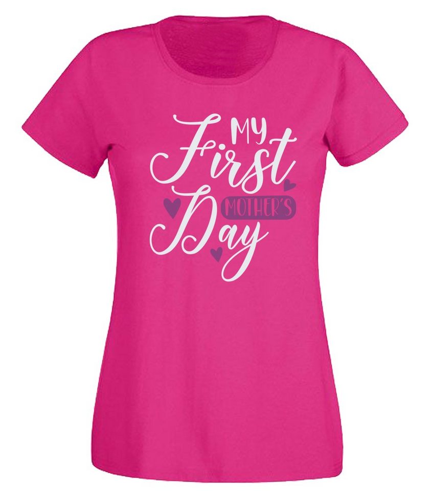 G-graphics T-Shirt Damen T-Shirt - My first mother´s day mit trendigem Frontprint, Aufdruck auf der Vorderseite, Spruch/Sprüche/Print/Motiv, für jung & alt, Slim-fit von G-graphics