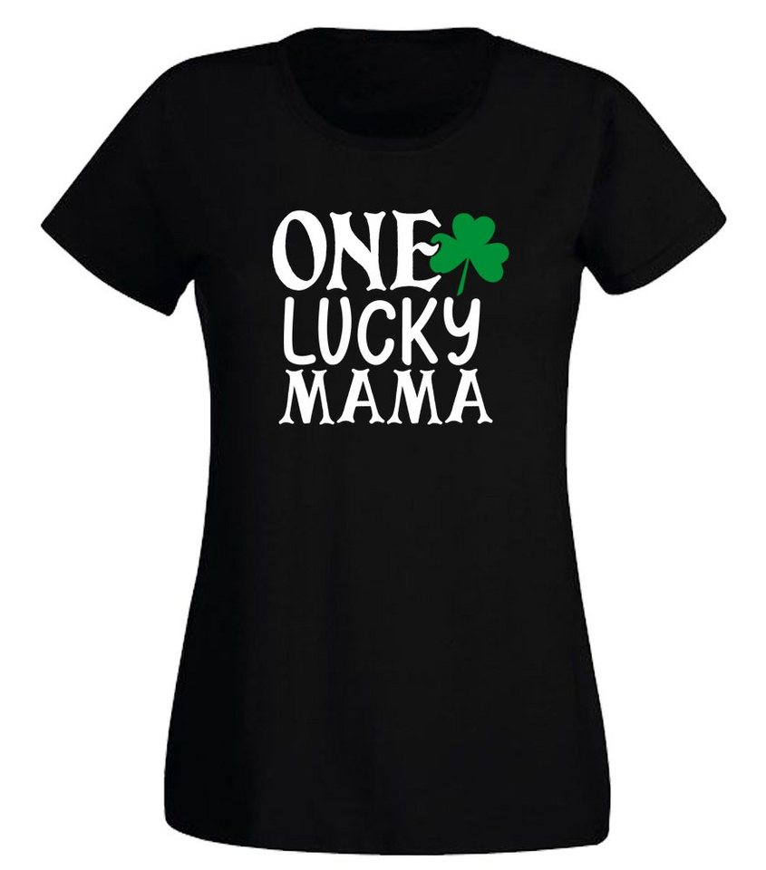 G-graphics T-Shirt Damen T-Shirt - One lucky Mama mit trendigem Frontprint, Aufdruck auf der Vorderseite, Spruch/Sprüche/Print/Motiv, für jung & alt, Slim-fit von G-graphics