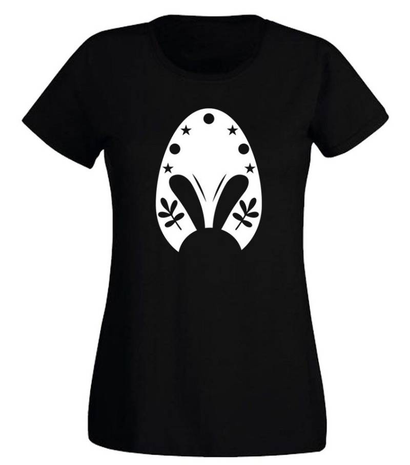 G-graphics T-Shirt Osterei mit Hase Slim-fit- Damen T-Shirt mit Frontprintmotiv zu Ostern von G-graphics