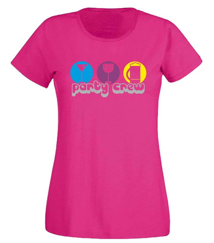 G-graphics T-Shirt Damen T-Shirt - Party Crew perfekt für den nächsten Mädels- & Partyabend, mit trendigem Frontprint, Slim-fit, Aufdruck auf der Vorderseite, Spruch/Sprüche/Print/Motiv, für jung & alt von G-graphics