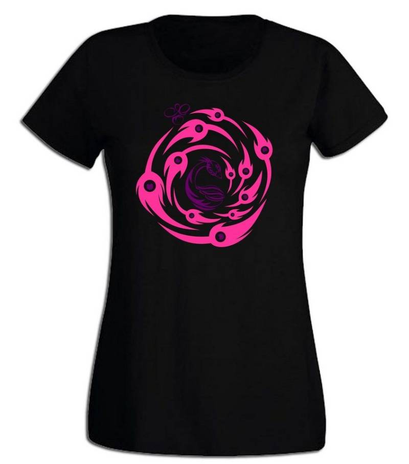 G-graphics T-Shirt Pfauenfedern Slim-fit Damen T-Shirt aus unserer Pink-Purple-Collection von G-graphics